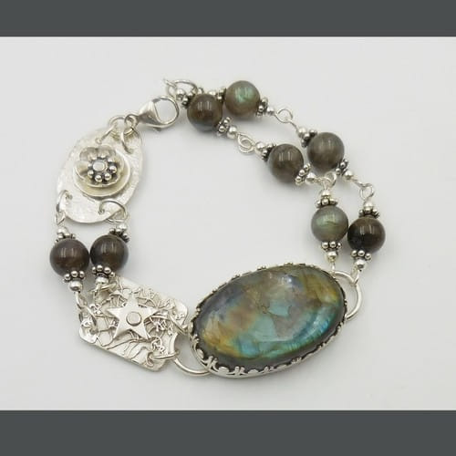 DKC-1149 Bracelet  Labradorite and Sterling Silver $250 at Hunter Wolff Gallery